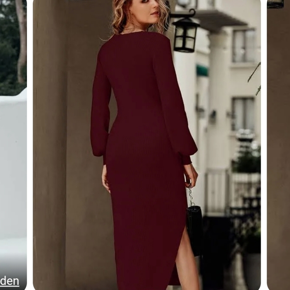 NWT Pretty garden sweater dress with side split - Picture 3 of 13